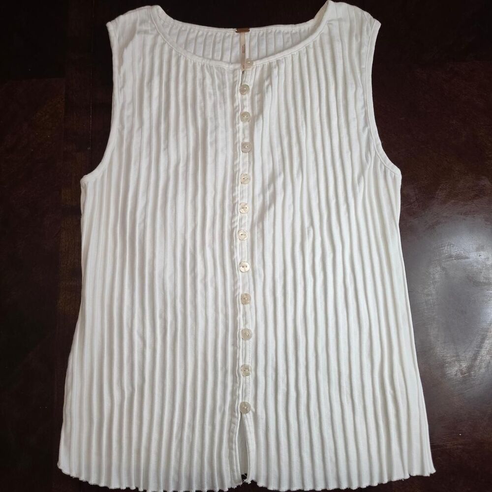 Free-people Women's White and Cream Blouse
